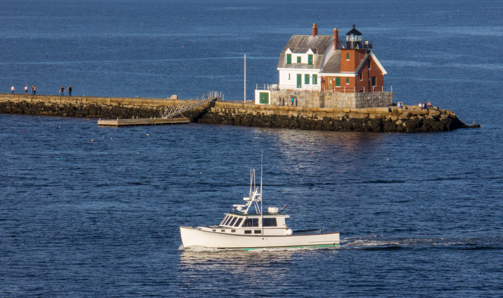 Lobster Boat by the Rockland Breakwater, one of the best things to do in Rockland, Maine