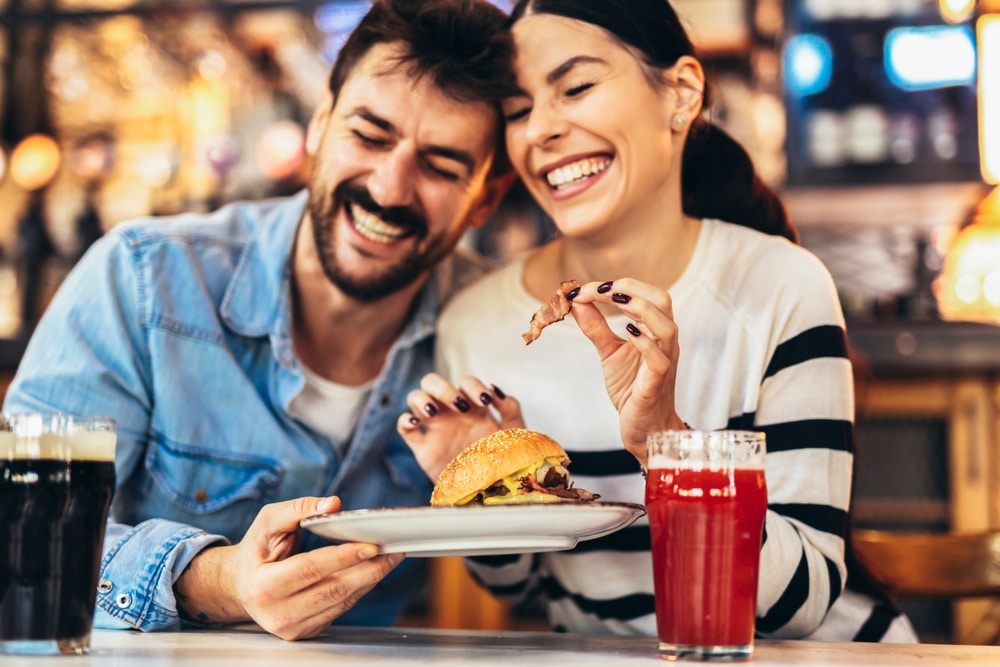 Couple enjoying a great meal at one of the top Lexington, VA restaurants