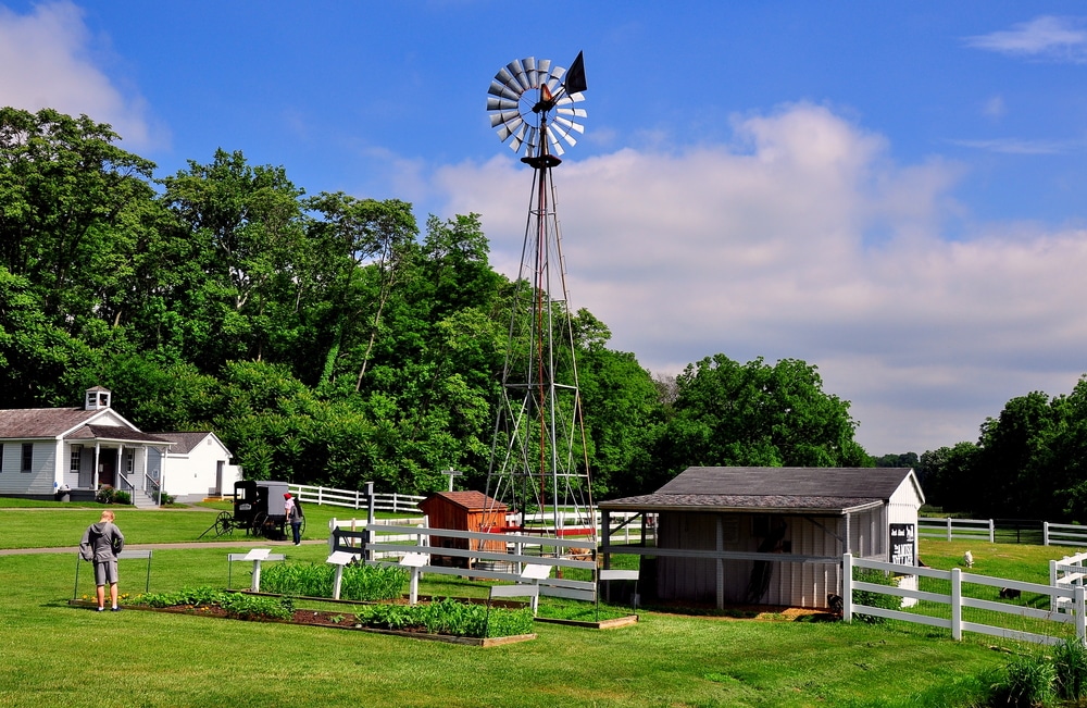 FArm and gardens at The Amish Village in Lancaster, PA