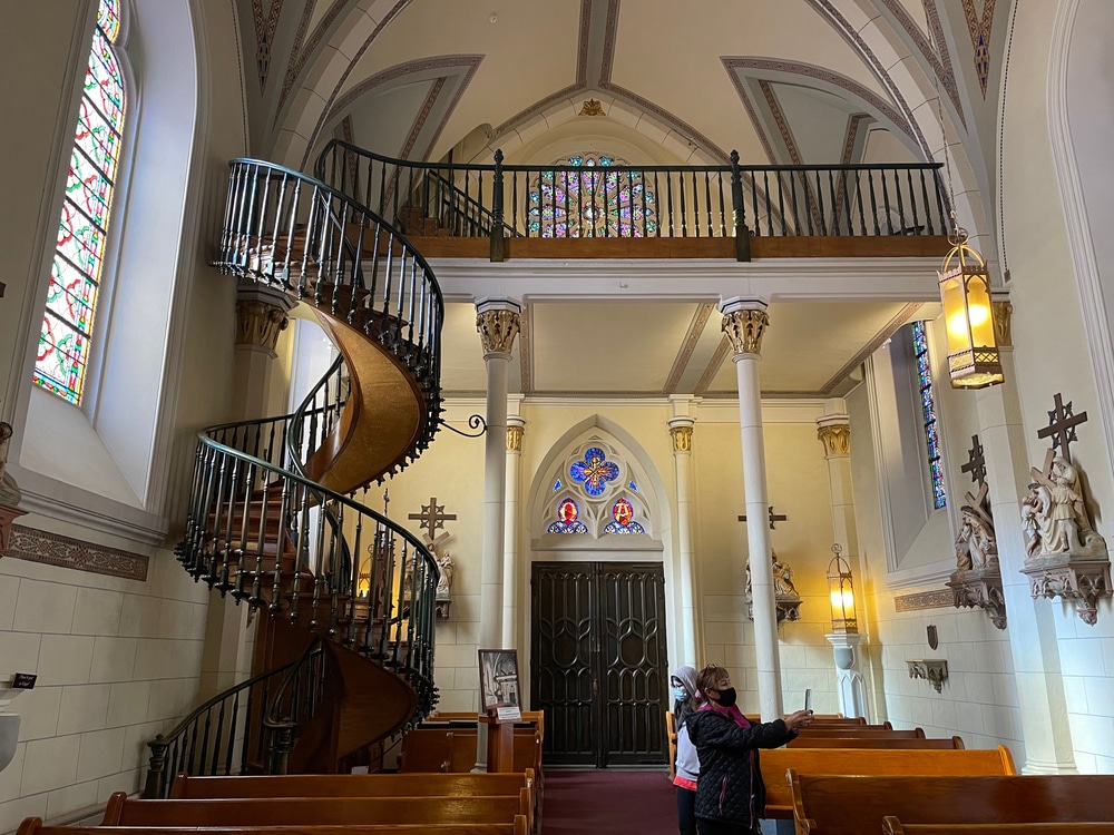 Mysterior staircase inside the Loretto Chapel in Santa Fe