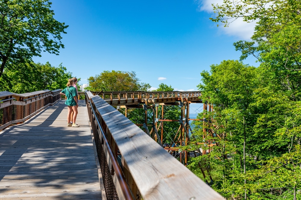 walking on a trail near Ephraim, one of the top things to do in Door County