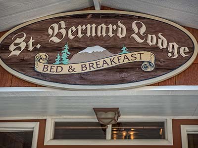St. Bernard Lodge Sign Bed and Breakfast