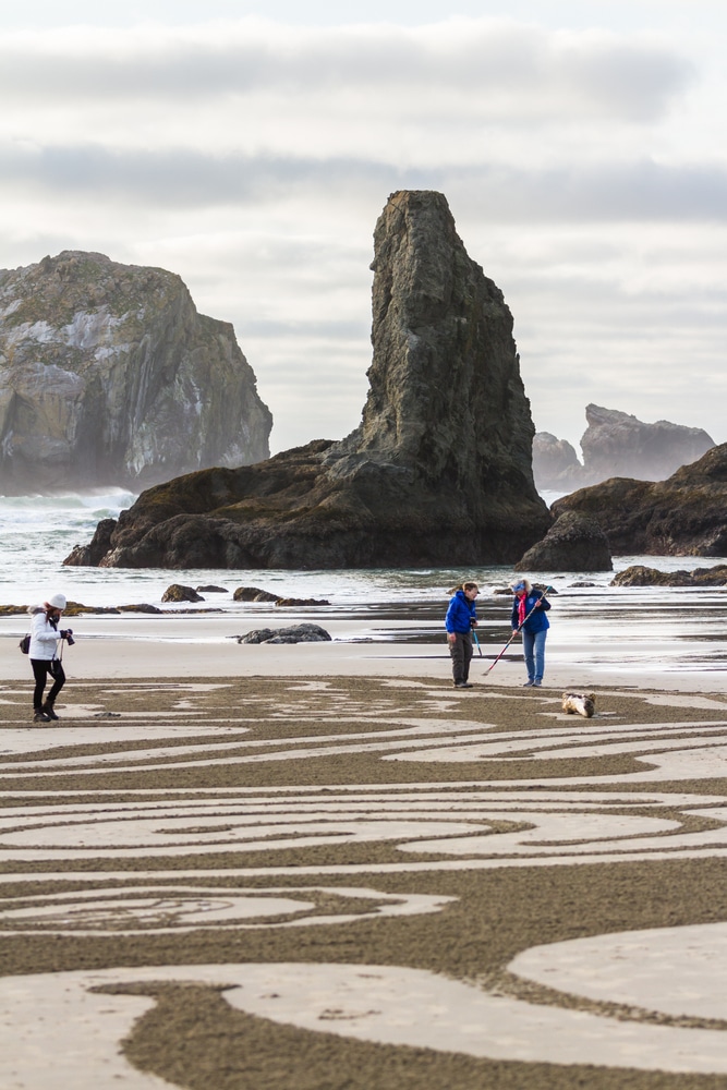 Circles in the Sand in BAndon, One of the best Oregon Coast Towns