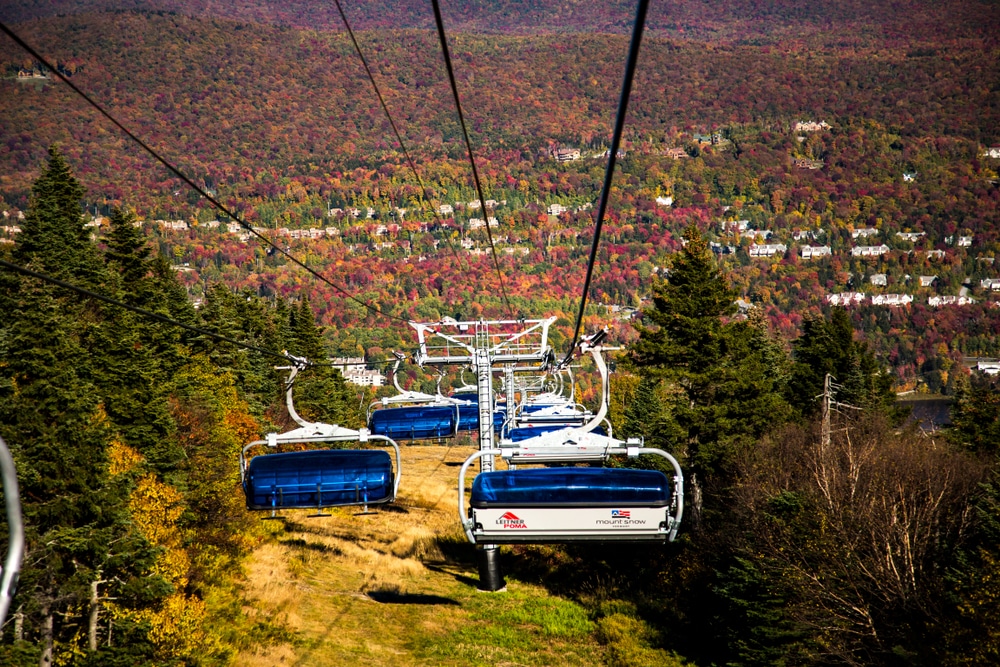 Ride the Mt. Snow Chairlift for a scenic view of Brattleboro and fall foliage.