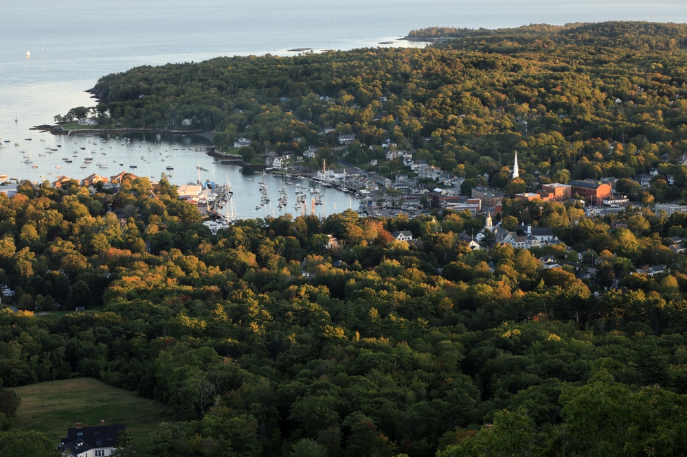 Mount Battie view of Camden, Maine in the fall