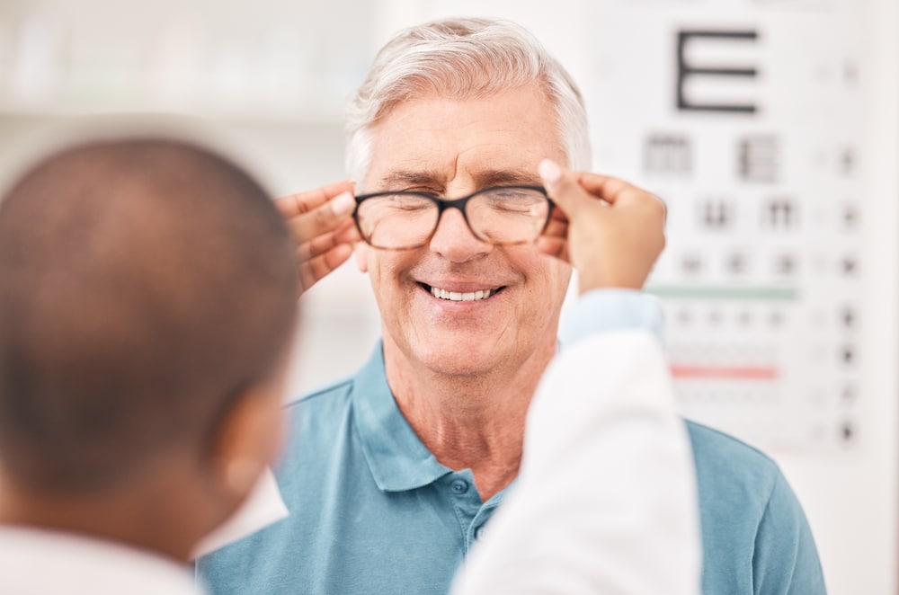 Man getting a comprehensive eye exam with our Eyemed providers in Nashville