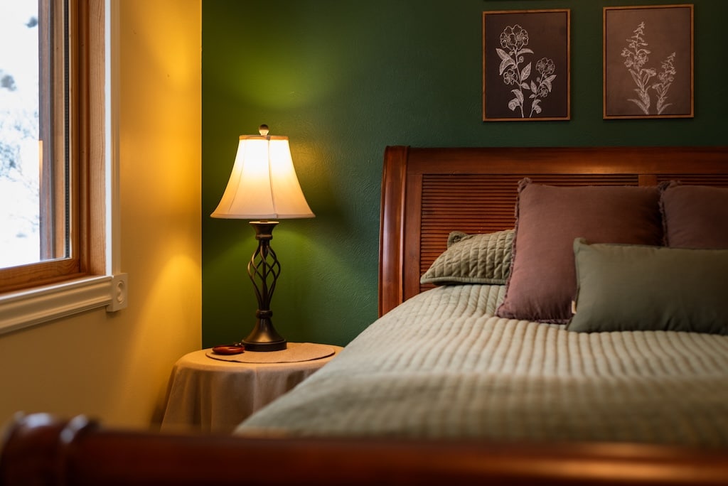 Our Missoula bed and breakfast is the best place to stay in Montana. comfortable looking bed waiting to welcome you to relax.