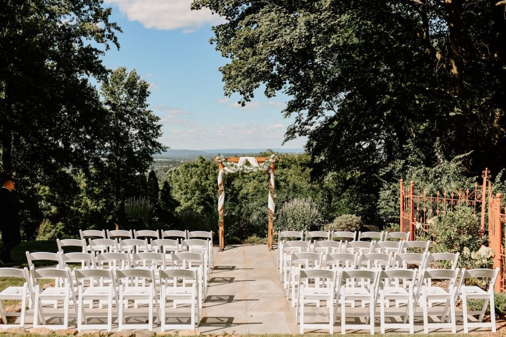 Chairs and march set up at our unqiue wedding venue in PA.