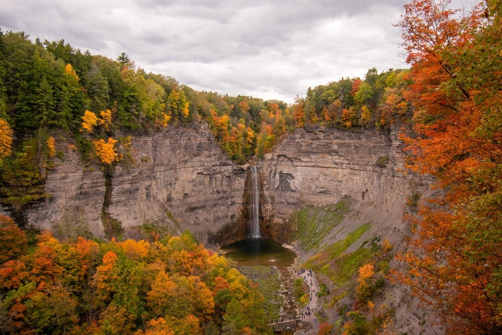 Taughannock Falls and fall foliage near our Upstate NY Bed and Breakfast.