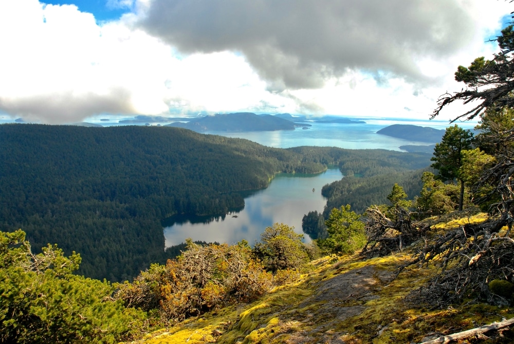 Gorgeous Mountain Lake in Moran State Park, as seen from Mount Constitution Orcas Islan