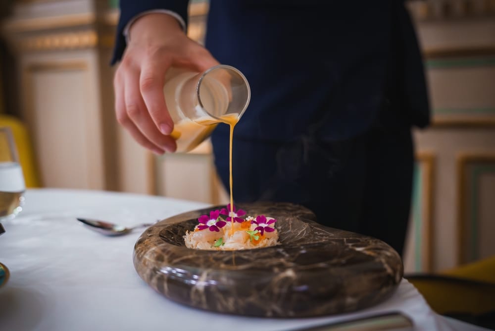Wait stafff serving a meal at one of the award-winning restaurants in Staunton