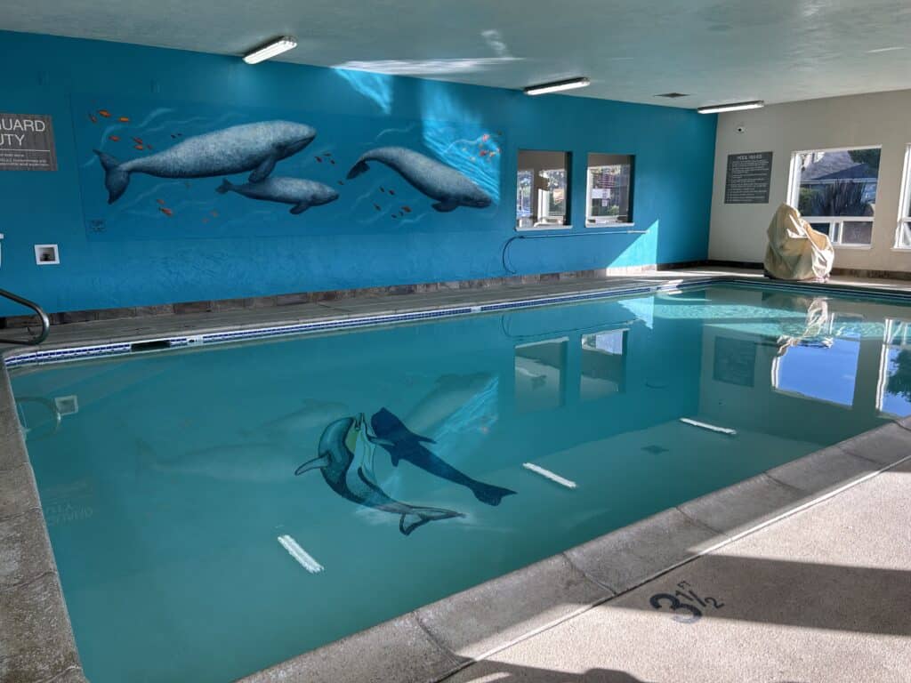 Enjoy our indoor pool on a rainy day in Bandon.