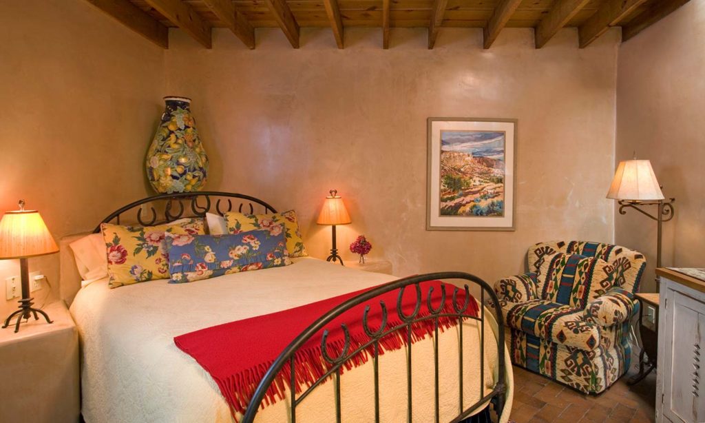 As you plan your trip for the best time to stay in Santa Fe, make time to relax in the gorgeous guest rooms like this at our Santa Fe Bed and Breakfast