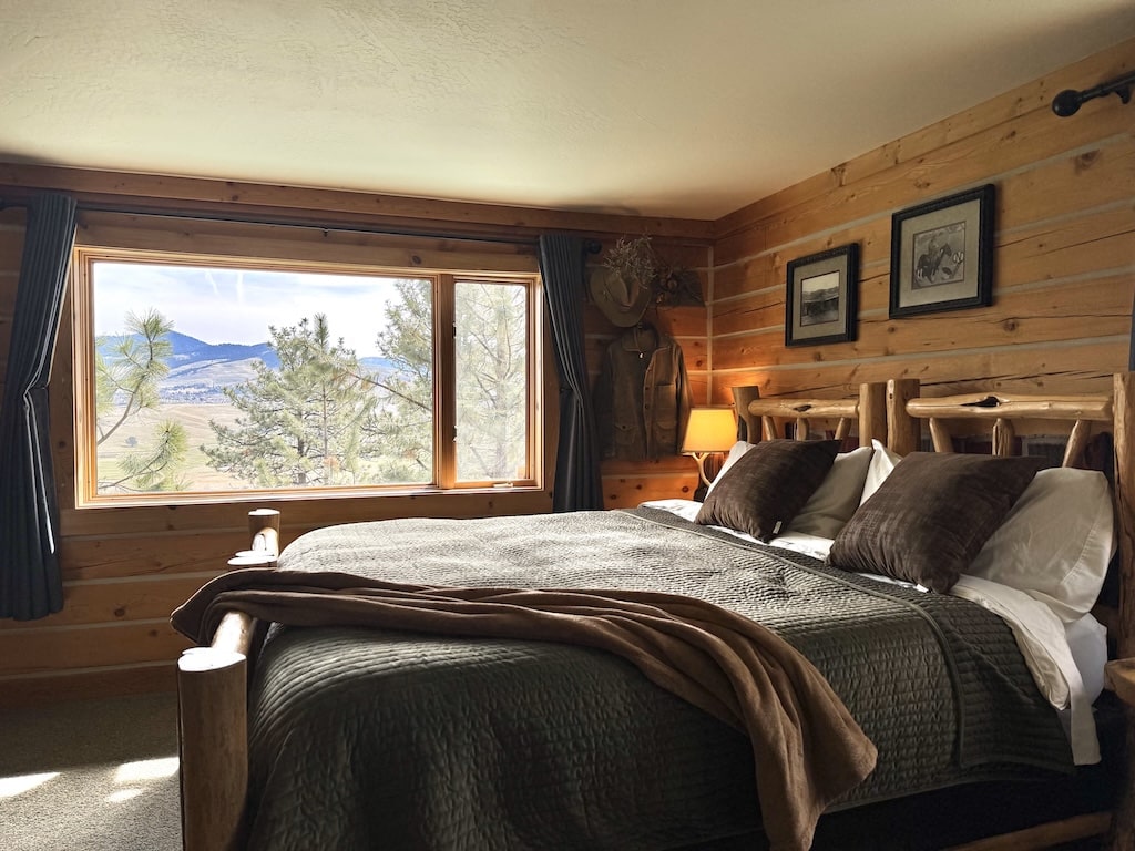 Stay at the Best Montana Bed and Breakfast this winter. Enjoy the views from this room with a king sized bed.