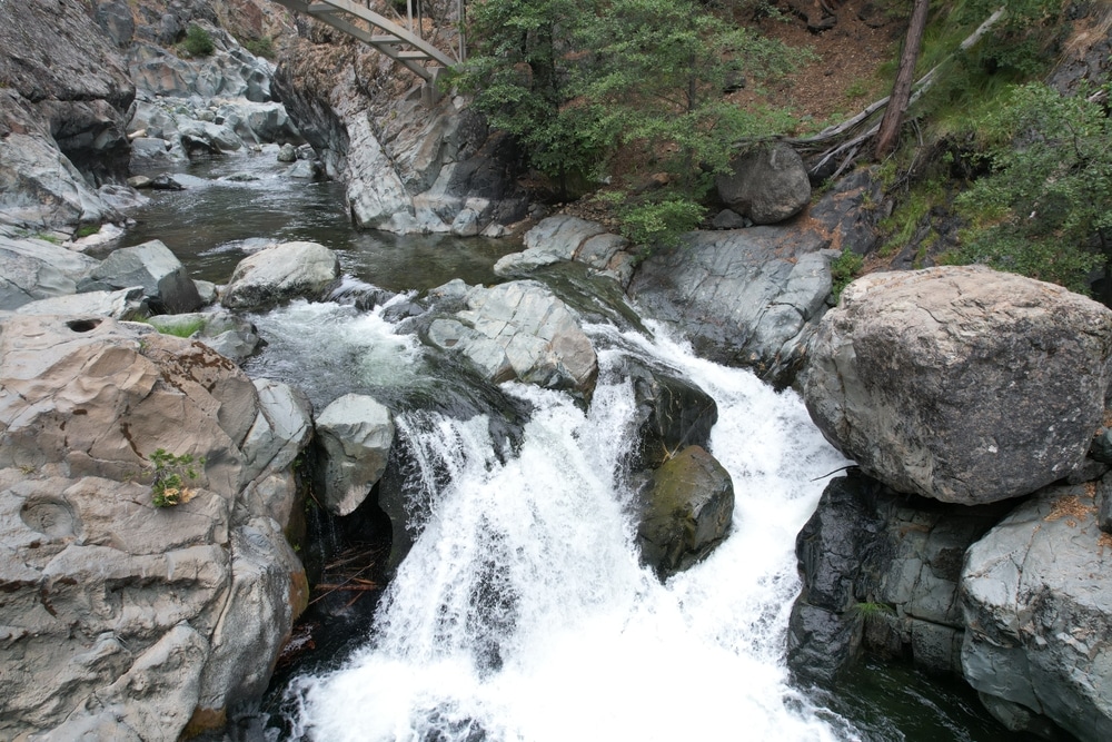 Waterfall during spring in Plumas National Forest