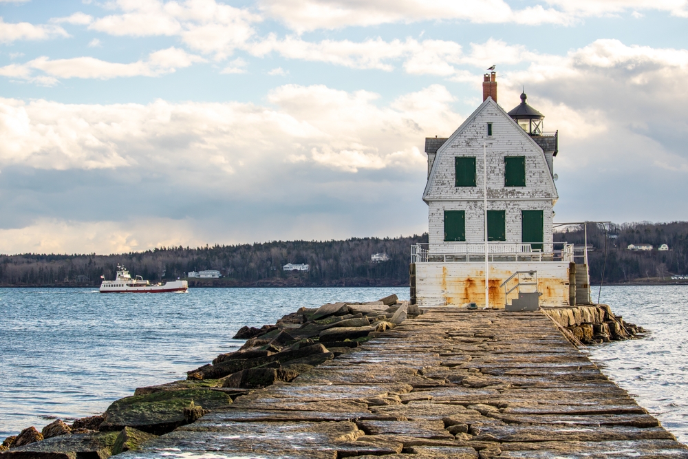 Visit he Rockland Breakwater Lighthouse in Maine in winter this year. 