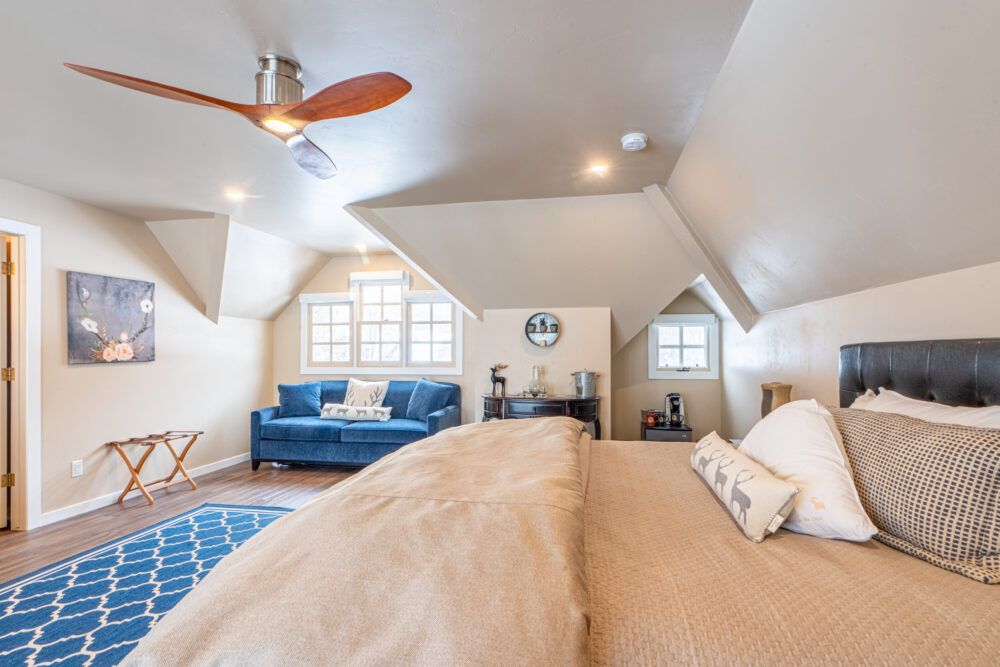Room with King Bed at sitting area at our Durango Bed and Breakfast.