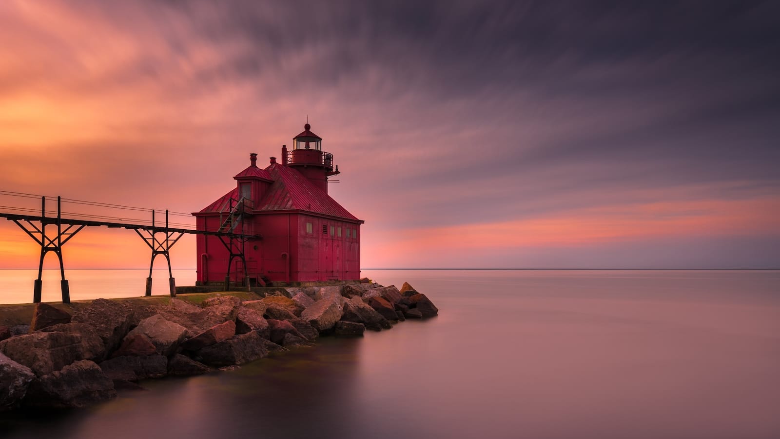 Sturgeon Bay Lighthouse in Door County, where you'll find some of the best small Midwest Cities to Visit