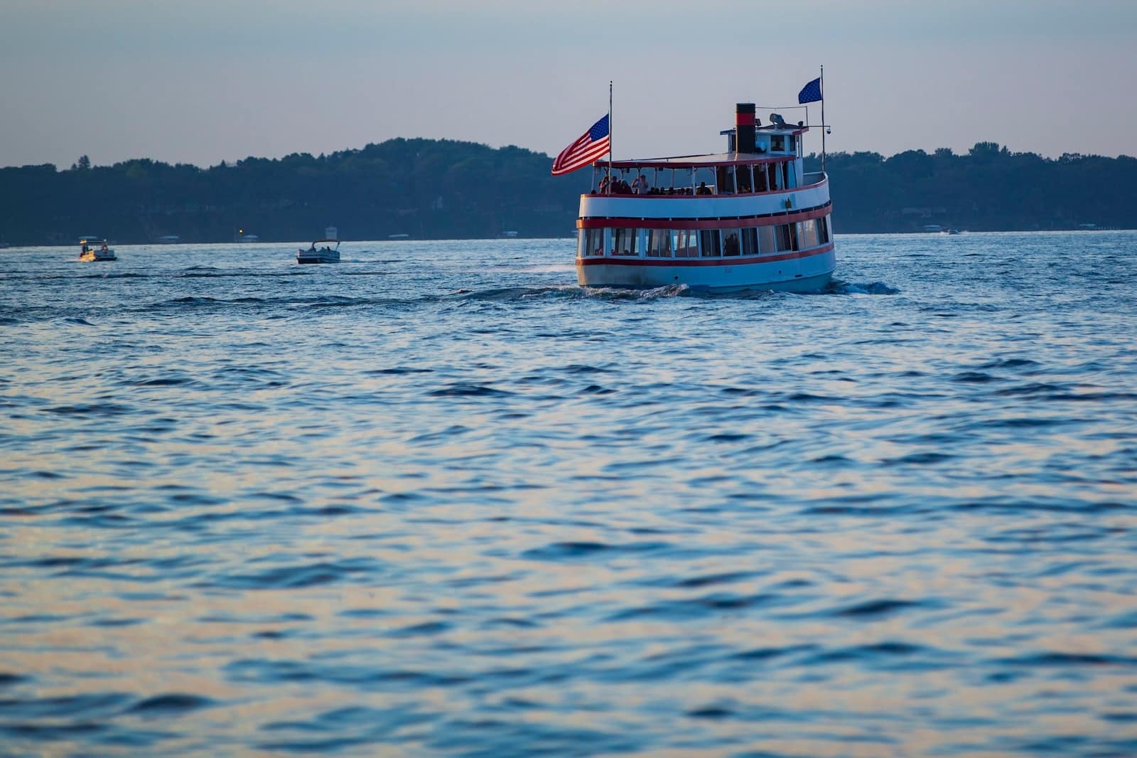 Arnolds Park Amusement Park is one of the The Best Places to Visit in Iowa. The Queen II out on the lake