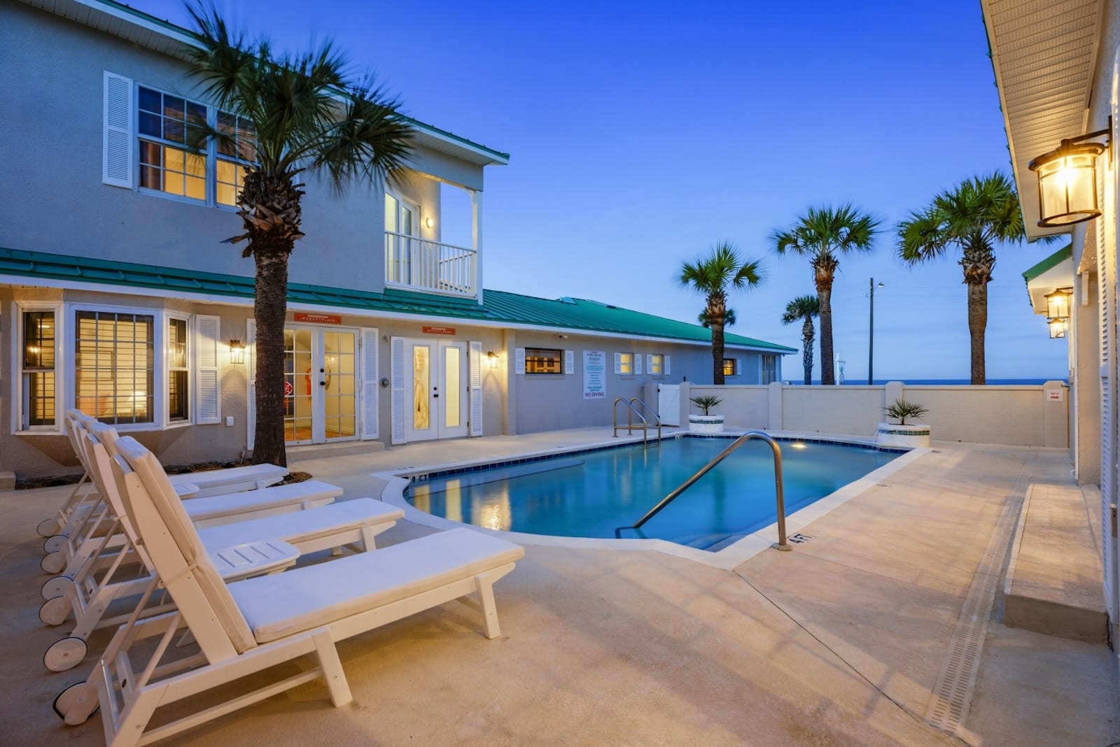 Unwind poolside after a tasting at the Flagler Beachfront Winery