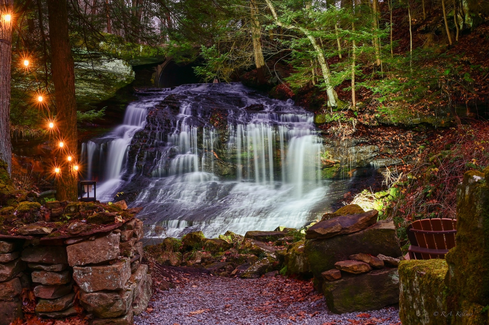 Things to do in Pennsylvania for Couples is explore this brewery by a waterfall