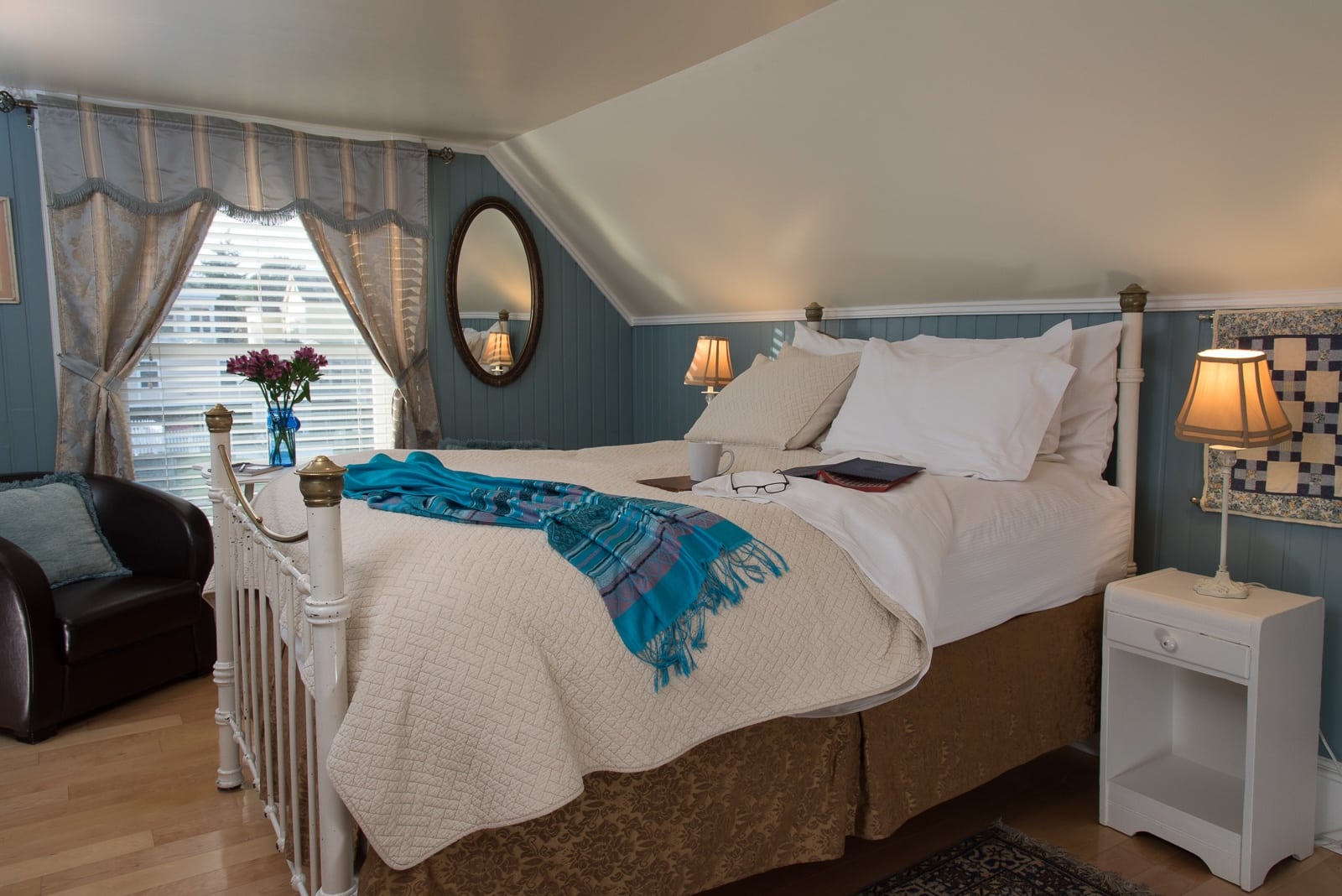 Stay at the best San Juan Bed and Breakfast. Large spacious room with a queen size bed and picture window. 