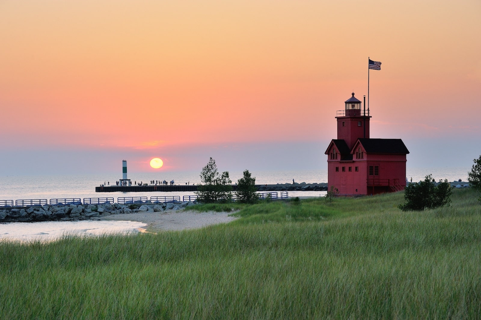 Seeing this beautiful lighthouse at sunset is one of the top things to do in Holland Michigan
