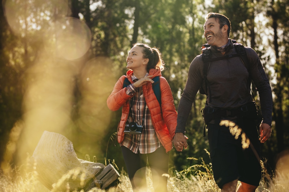 Couple enjoying some of the best hiking in Shenandoah National Park - one of the best things to do in Shenandoah National Park