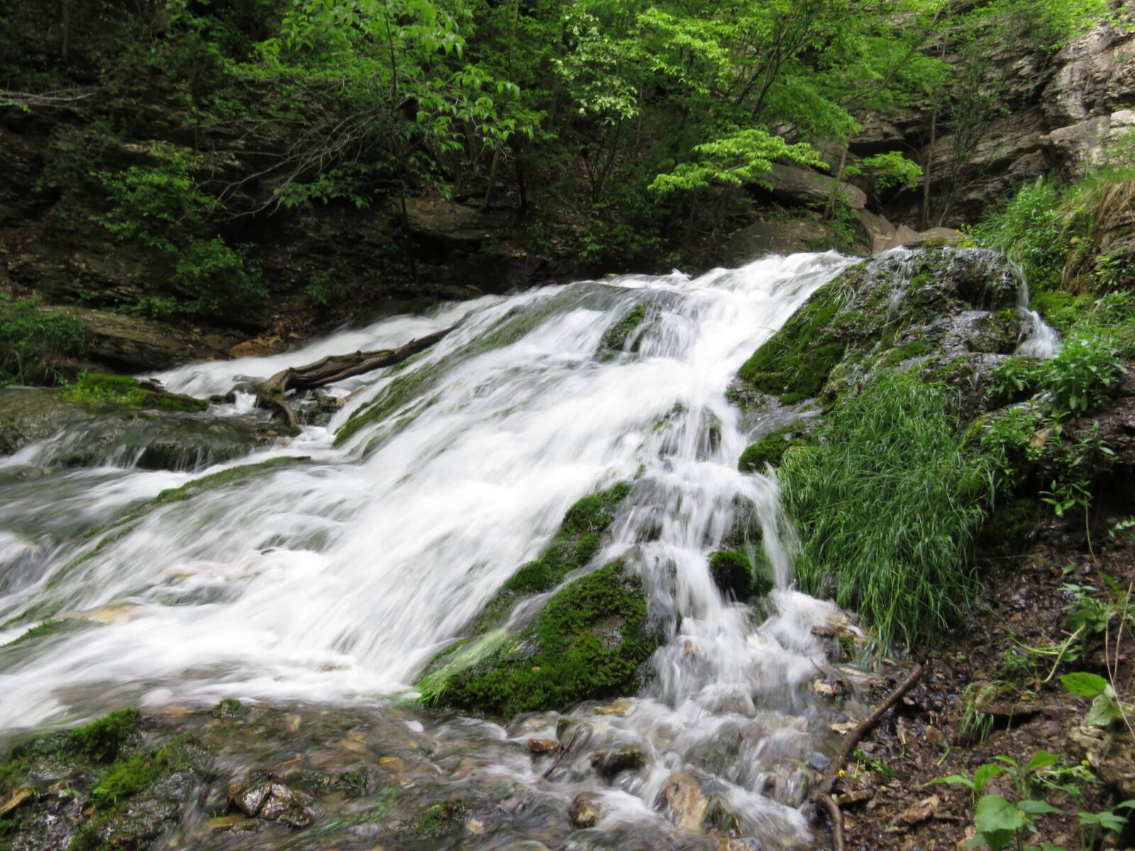 Waterfalls in Iowa at Dunning's Springs Park 