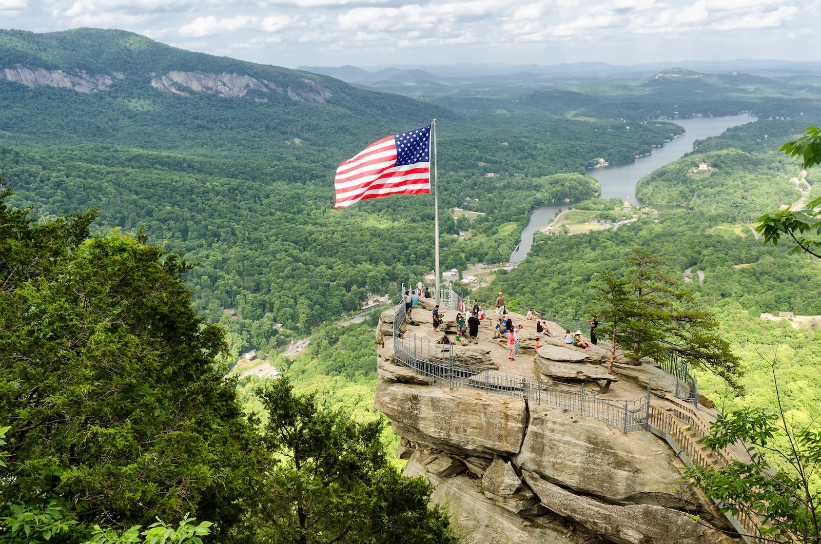 One of the most fun things to do in Chimney Rock NC is to climb to the top of the rock formation.. You get stunning views of the beautiful North Carolina landscape. 