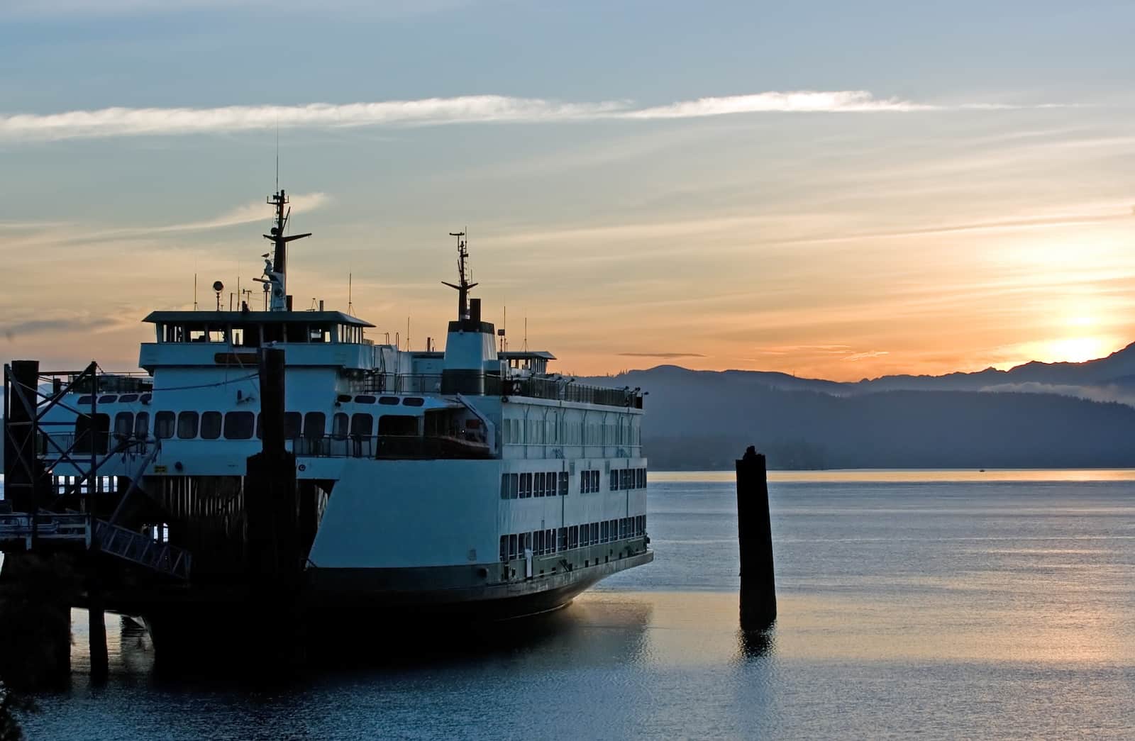 Boat sitting at the Anacortes Ferry Terminal