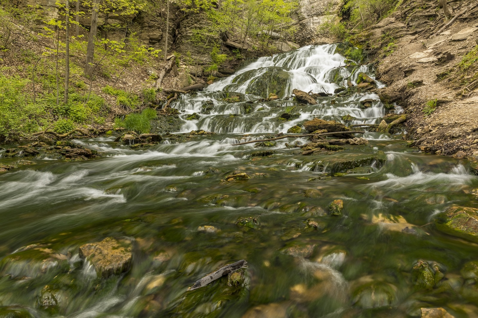 Unique Places to Visit in Iowa: Dunnings Spring Waterfall