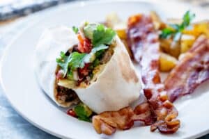 Breakfast burrito and bacon are one of the breakfasts we create for our guests at our Bed and Breakfast in PA