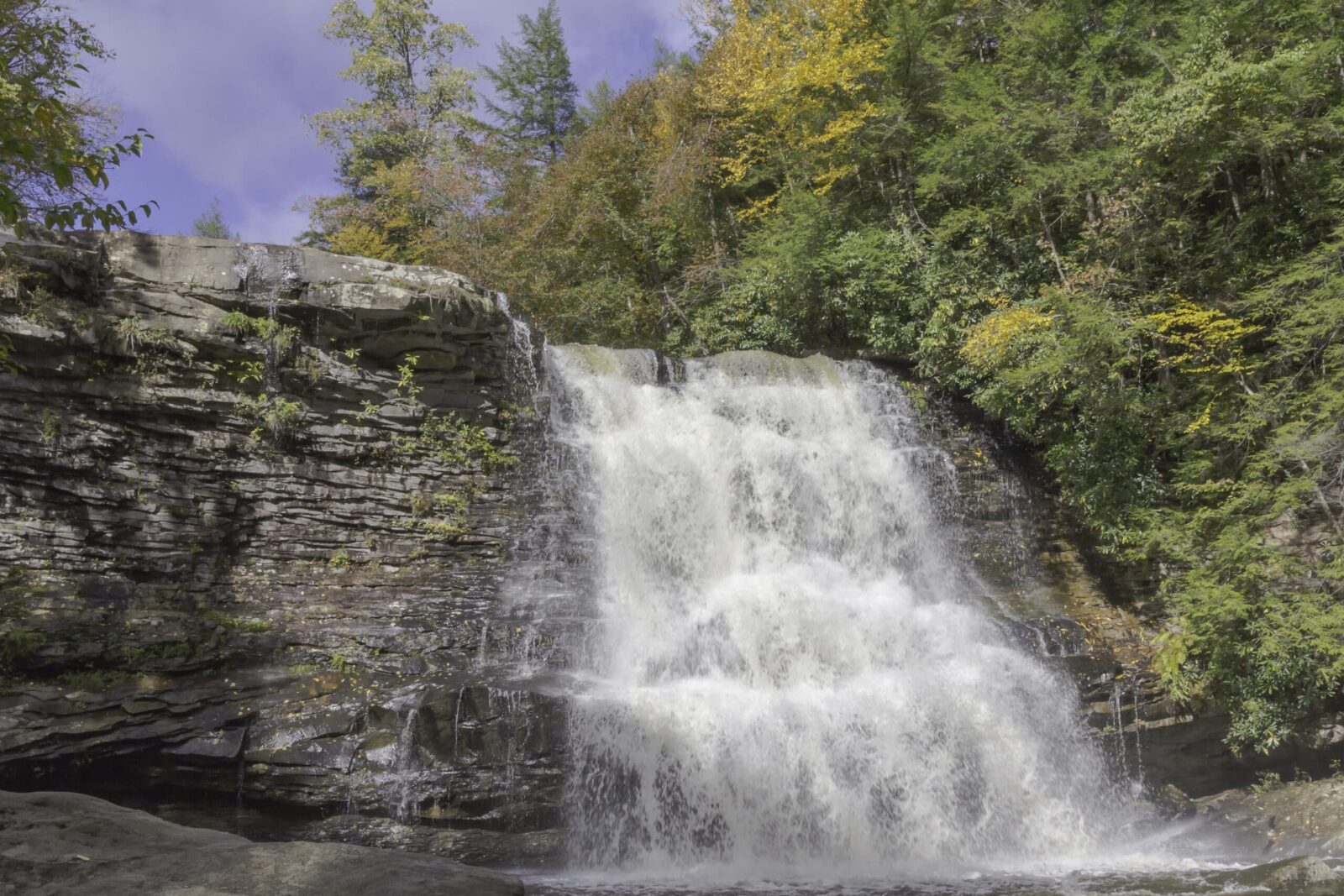 Muddy Creek Falls in the Swallow Falls State Park in Maryland during the summer.