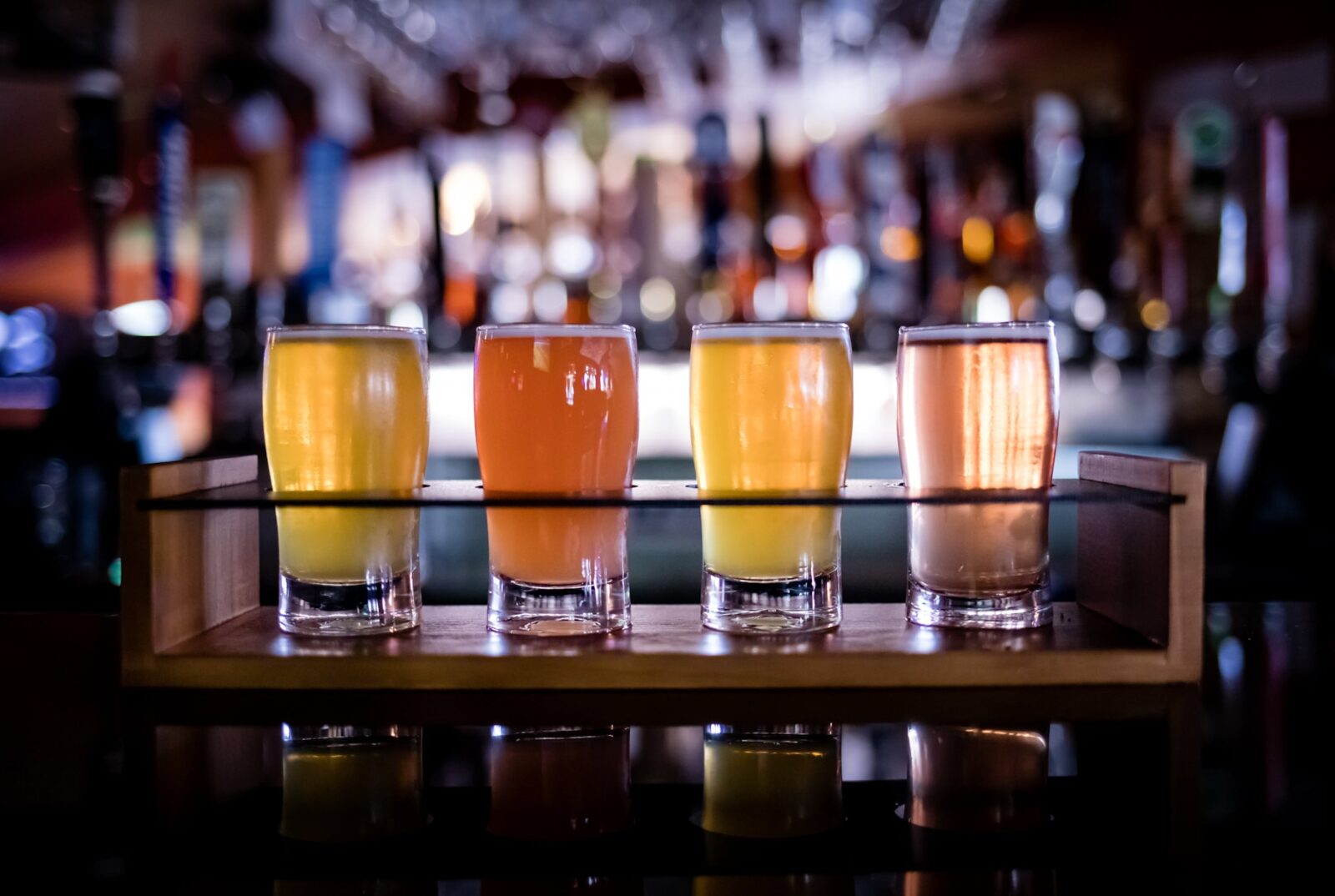 Flight of four beer at Ursa Minor Brewing
