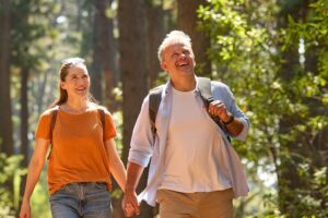 Couple hiking on trail in Savage River State Forest