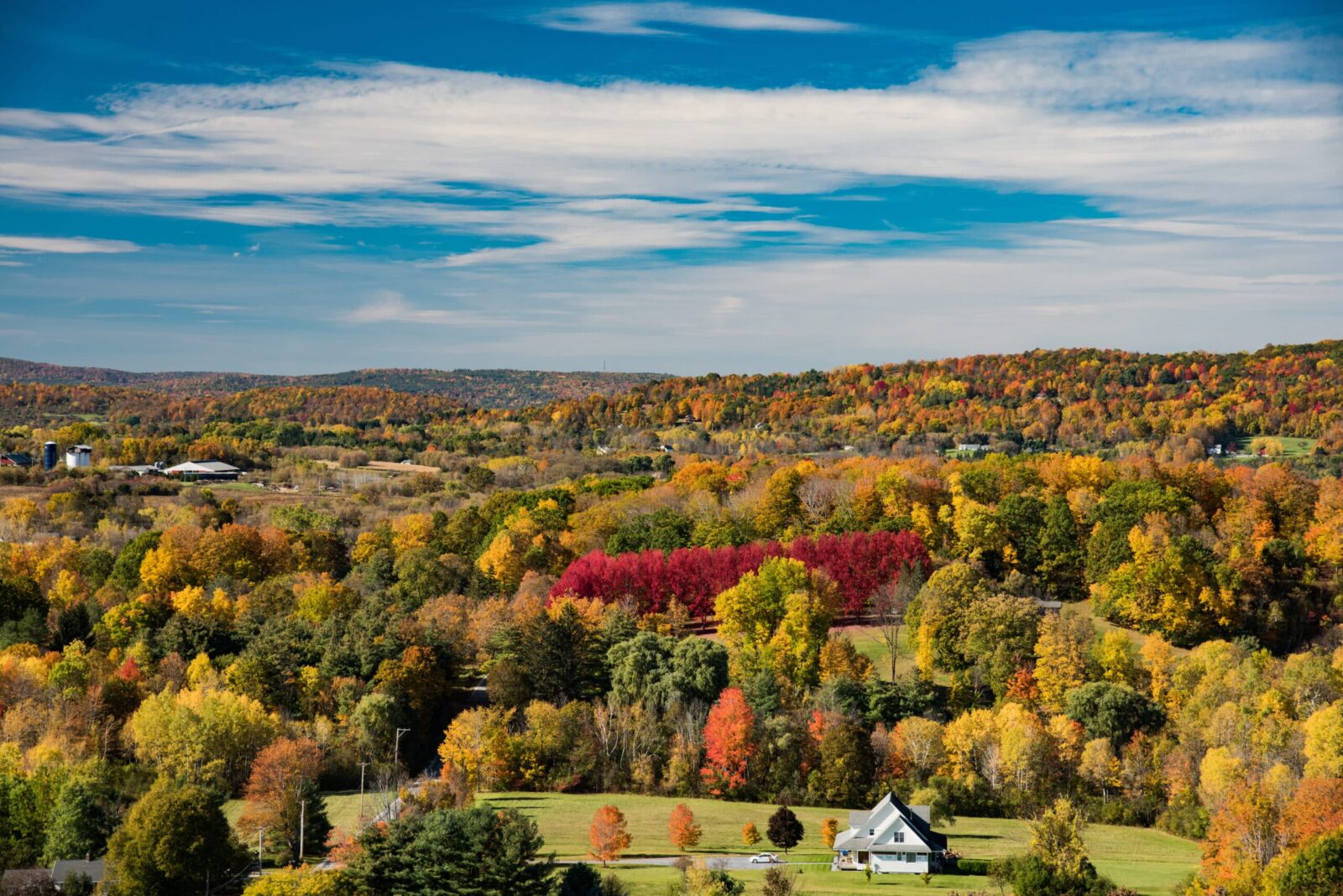 View over the Bennington area during the autumn from Molly Stark Scenic Byway