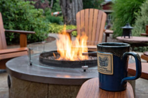 Fire pit at our Columbia River Gorge cabins, the perfect spot to relax after hiking.
