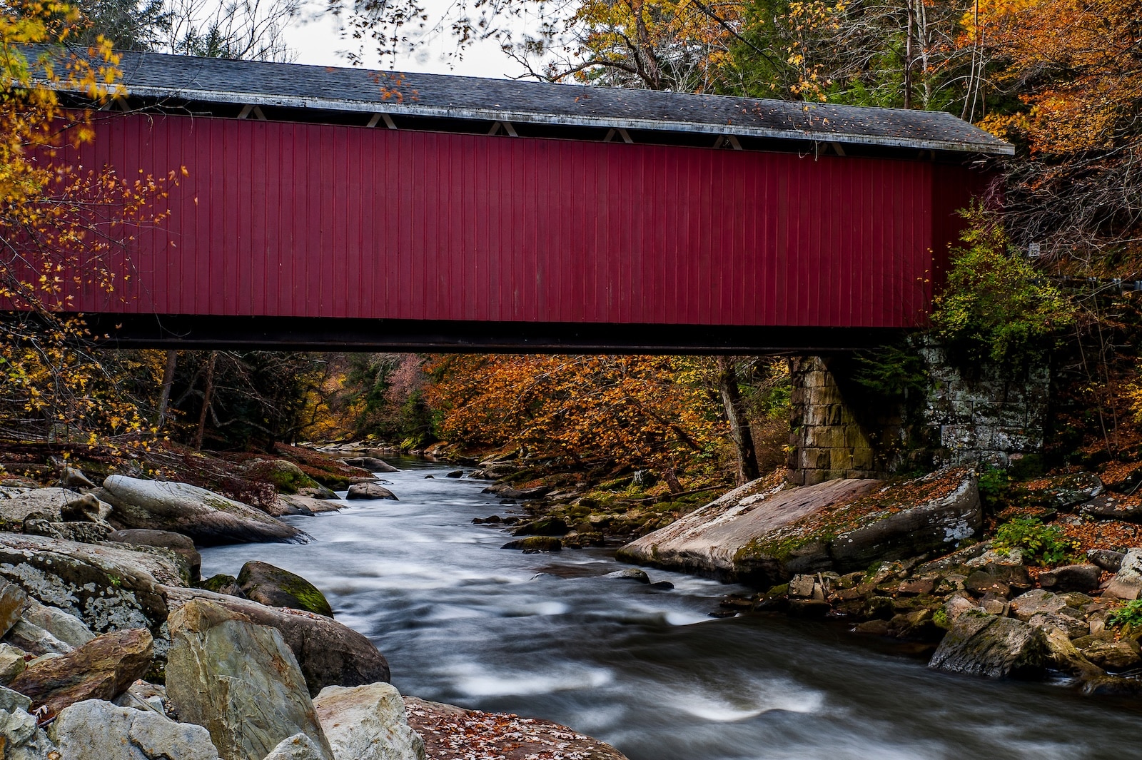 The historic McConnell's Mill Covered Bridge near Pittsburgh