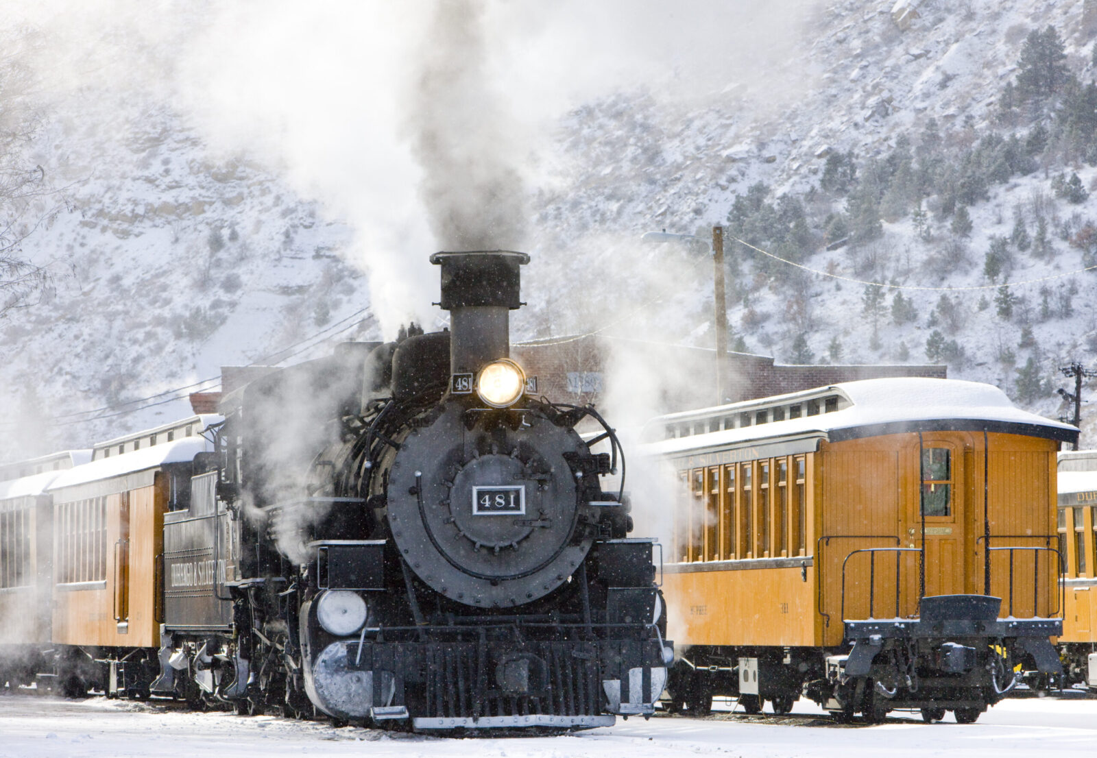 Durango and Silverton rail road in winter, Polar Express