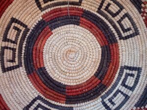 Close up of native basket. Stop at Clarke Historical Museum in Old Town Eureka for one of the best collections of Native American artifacts in the country.